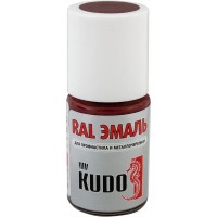 Эмаль для металлочерепицы Kudo с кисточкой, цвет винно-красный, 15 мл